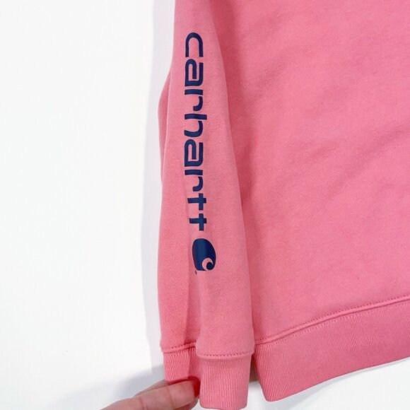 Carhartt Girls’ Long Sleeve Half-zip Pink Sweatshirt w/ Hood & Pockets Size 2T - Picture 5 of 12